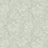 Acanthus Garden wallpaper in sage by Boråstapeter for Schumacher, featuring elegant floral and leaf motifs in a classic, soothing design.