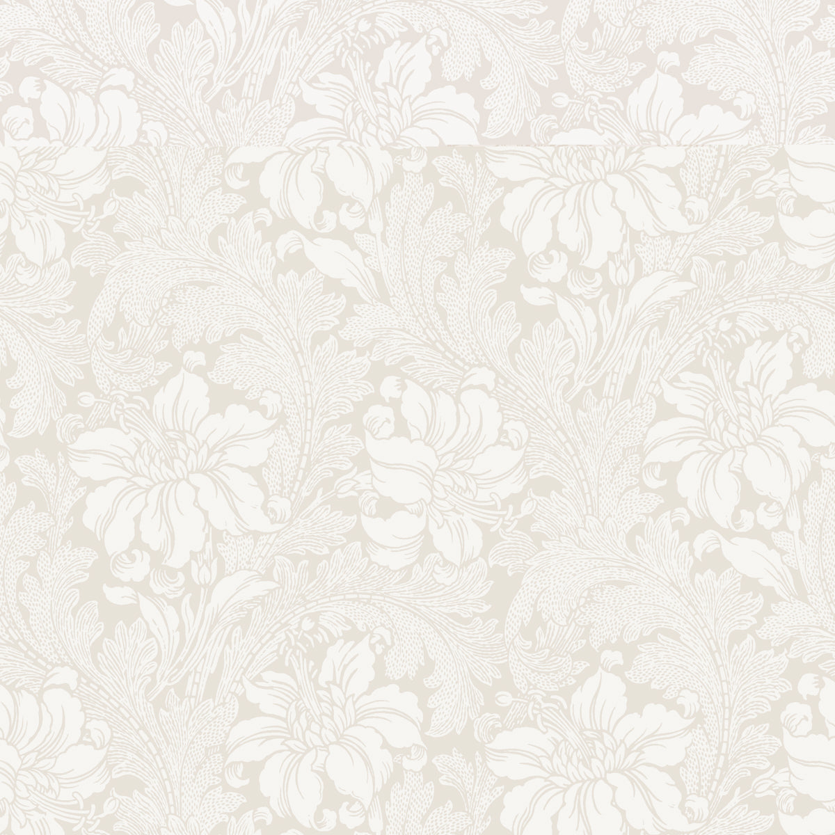 Acanthus Garden wallpaper in Bone by Boråstapeter for Schumacher, featuring elegant floral and leaf motifs in a soft neutral palette.