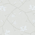 Magnolia bone-colored wallpaper with blossoming magnolia flowers and geometric background by Boråstapeter for Schumacher