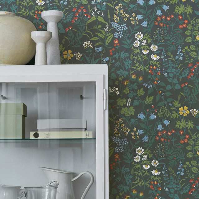 Flora Spruce by Boråstapeter Lively Wildflower Scandinavian Wallpaper – Schumacher 5474