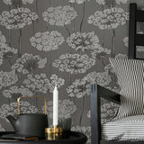 Ingrid Grey by Boråstapeter Scandinavian Floral Wallpaper – Schumacher 5477
