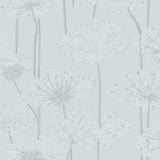 Ingrid Mineral wallpaper by Boråstapeter for Schumacher, featuring delicate Queen Anne's lace in a soft mineral colorway.
