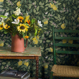 Citronträd Green Botanical Lemon Tree Wallpaper by Boråstapeter – Schumacher 5701