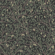 Olivträd wallpaper by Boråstapeter for Schumacher featuring a dense pattern of leafy olive branches and ripe fruit in spruce and midnight colors.