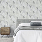 Gilbert Black by Arthouse Etched Stag Wallpaper – Brewster Home Fashions AH901808