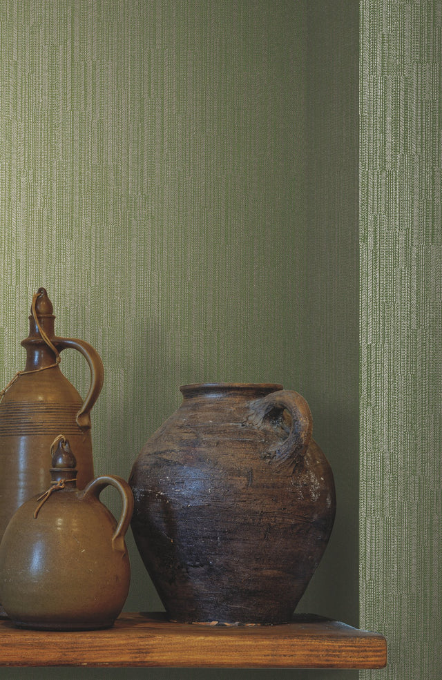 Weekender Weave Green Wallpaper