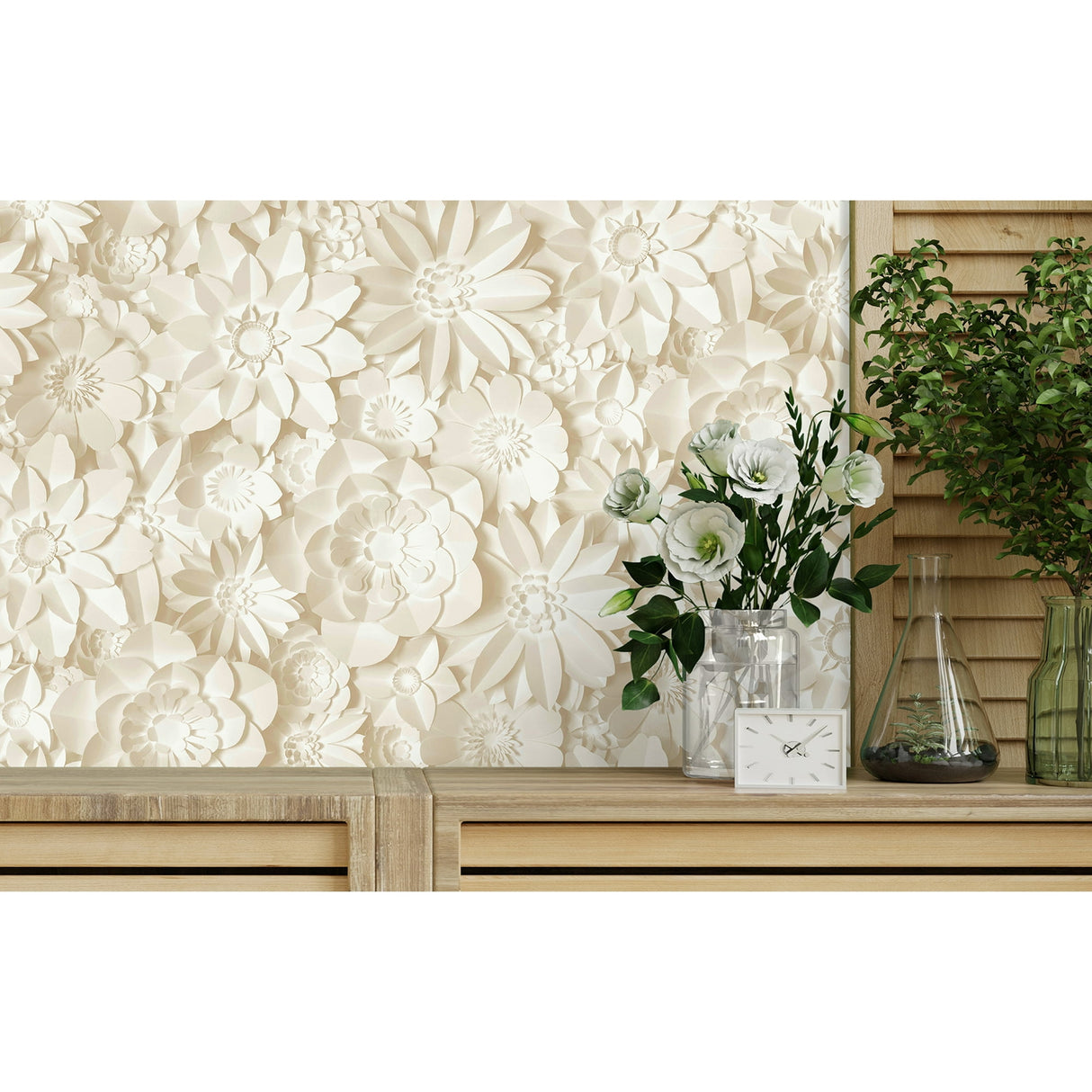 Dacre Cream by Fine Decor Floral Wallpaper- Brewster Home Fashions FD43604