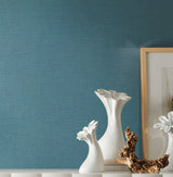 Gesso Weave Teal Wallpaper