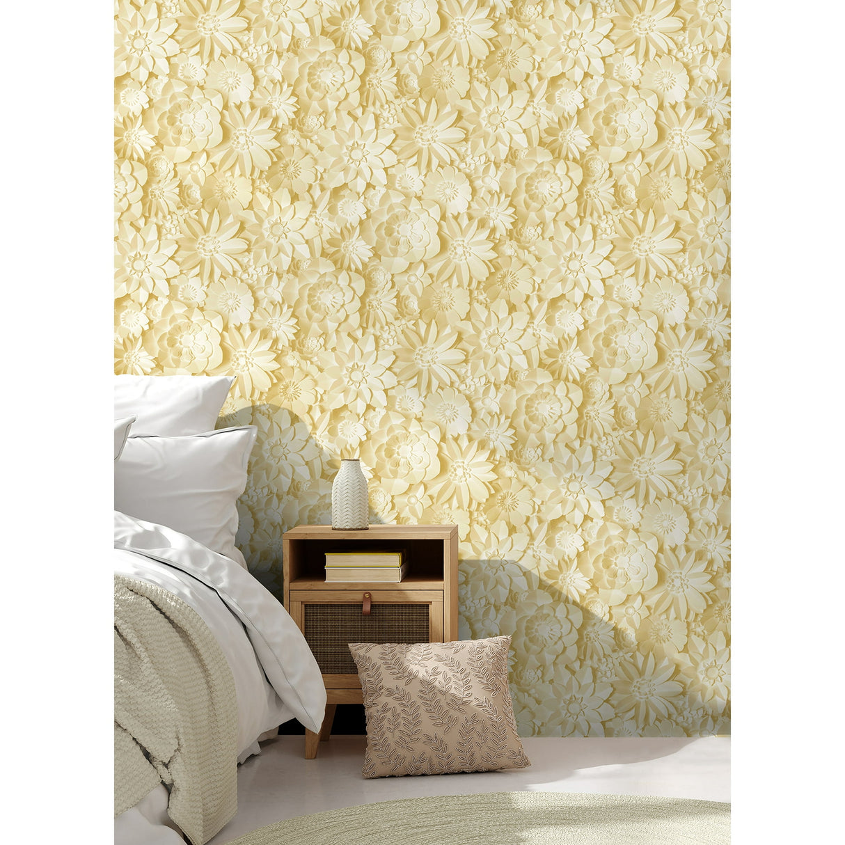 Dacre Yellow by Fine Decor Floral Wallpaper – Brewster Home Fashions FD42597