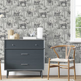 Adelia Neutral by Arthouse Elephant Grove Wallpaper – Brewster AH296700