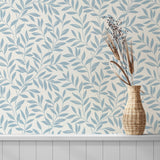 Marin Blue by Fine Decor Leaf Trail Wallpaper – Brewster Home Fashions FD43838