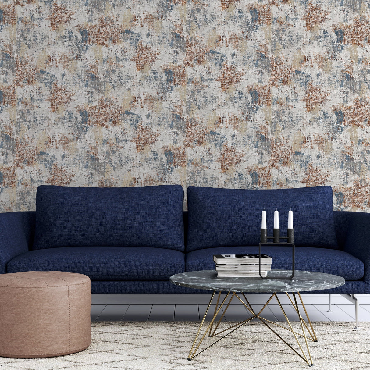 Sergio Rust by Arthouse Abstract Texture Wallpaper – Brewster Home Fashions AH297406