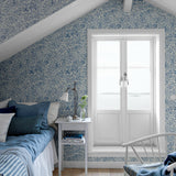 Nocturne Blue and White by Boråstapeter Botanical Wallpaper – Schumacher 6145