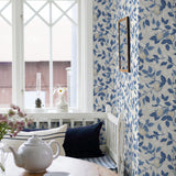 Citrontrad Taupe and Blue by Boråstapeter Lemon Tree Wallpaper – Schumacher 6149