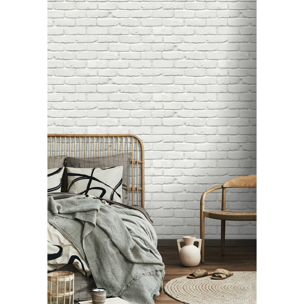 Alpin White by Fine Decor Painted Brick Wallpaper – Brewster Home Fashions FD43600