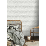 Alpin White by Fine Decor Painted Brick Wallpaper – Brewster Home Fashions FD43600