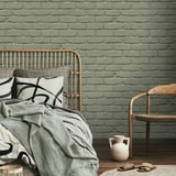Alpin Sage by Fine Decor Painted Brick Wallpaper- Brewster Home Fashions FD43603