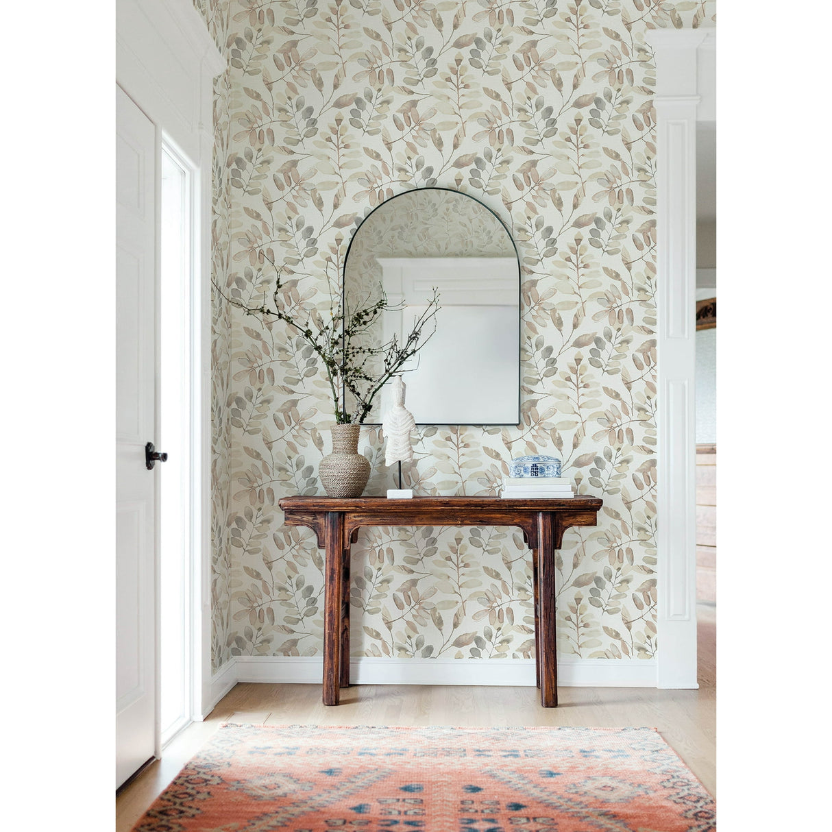 Pinnate Salmon Leaves by Chesapeake Botanical Wallpaper – Brewster Home Fashions 4169-13912