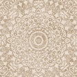 Origin natural-colored wallcovering by Boråstapeter for Schumacher, featuring swirling medallion motifs in an earthy print.