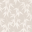 Bamboo Garden wallpaper in Stone Shimmer by Boråstapeter for Schumacher, botanical bamboo leaf pattern in neutral tones