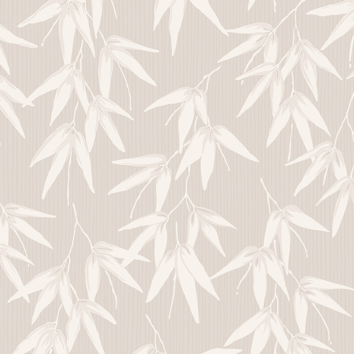 Bamboo Garden wallpaper in Stone Shimmer by Boråstapeter for Schumacher, botanical bamboo leaf pattern in neutral tones