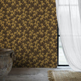 Bamboo Garden Brown and Gold by Boråstapeter Botanical Wallpaper – Schumacher 6469