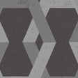 Tribe Pewter by Boråstapeter geometric hexagon wallpaper in pewter and grey tones, styled in a modern interior setting.