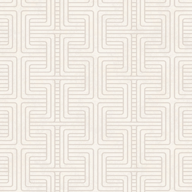 Geo Tribe Pearl by Boråstapeter maze-like geometric wallpaper pattern in neutral tones