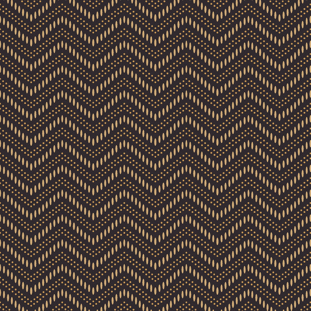 Chevron Dots wallpaper in brown and gold by Boråstapeter for Schumacher, featuring a chic zigzag dot pattern.