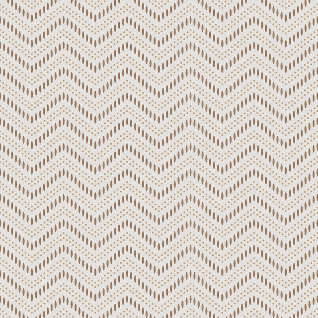 Chevron Dots wallpaper in natural by Boråstapeter for Schumacher, featuring wavy zigzag dot pattern in neutral tones.