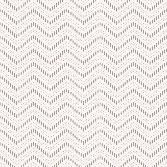 Chevron Dots wallpaper in pearl by Boråstapeter for Schumacher, featuring a wavy zigzag dot pattern in a neutral colorway.