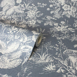 Eames Blue Forest Friends by Fine Decor Animals Wallpaper – Brewster Home Fashions FD43839