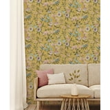 Elspeth Mustard by Fine Decor Floral Trail Wallpaper – Brewster Home Fashions FD43446