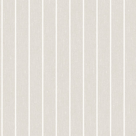 Shirt Stripe stone wallpaper by Boråstapeter for Schumacher, classic vertical stripe wallcovering in neutral tones
