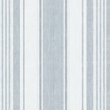 Linen Stripe blue wallpaper by Boråstapeter for Schumacher, classic vertical stripe pattern, Scandinavian style