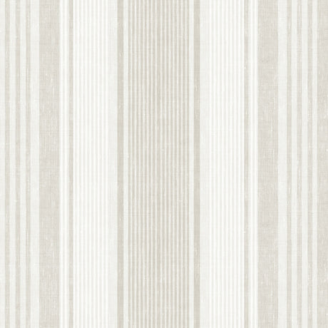 Linen Stripe wallpaper in natural by Boråstapeter for Schumacher, classic vertical stripe design in neutral tones.