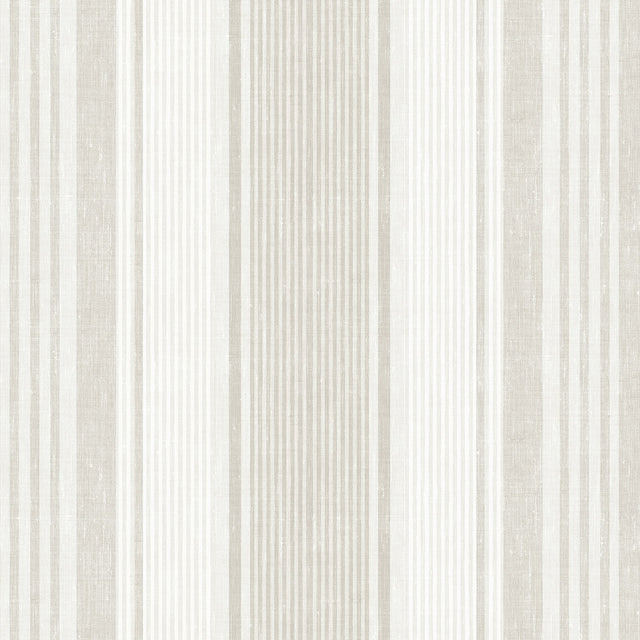 Linen Stripe wallpaper in natural by Boråstapeter for Schumacher, classic vertical stripe design in neutral tones.