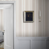 Stockholm Stripe Sand and Gold by Boråstapeter Classic Scandinavian Stripe Wallpaper – Schumacher 6880