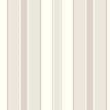 Stockholm Stripe wallpaper in sand and gold by Boråstapeter for Schumacher, shown in a classic Scandinavian interior setting.