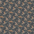 Wild Forest wallpaper by Boråstapeter for Schumacher featuring hand-painted bears and foxes on a midnight blue background.