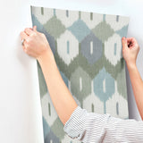 Abilene Sea Green by A-Street Prints Ikat Wallpaper- A-Street Prints 4147-27406