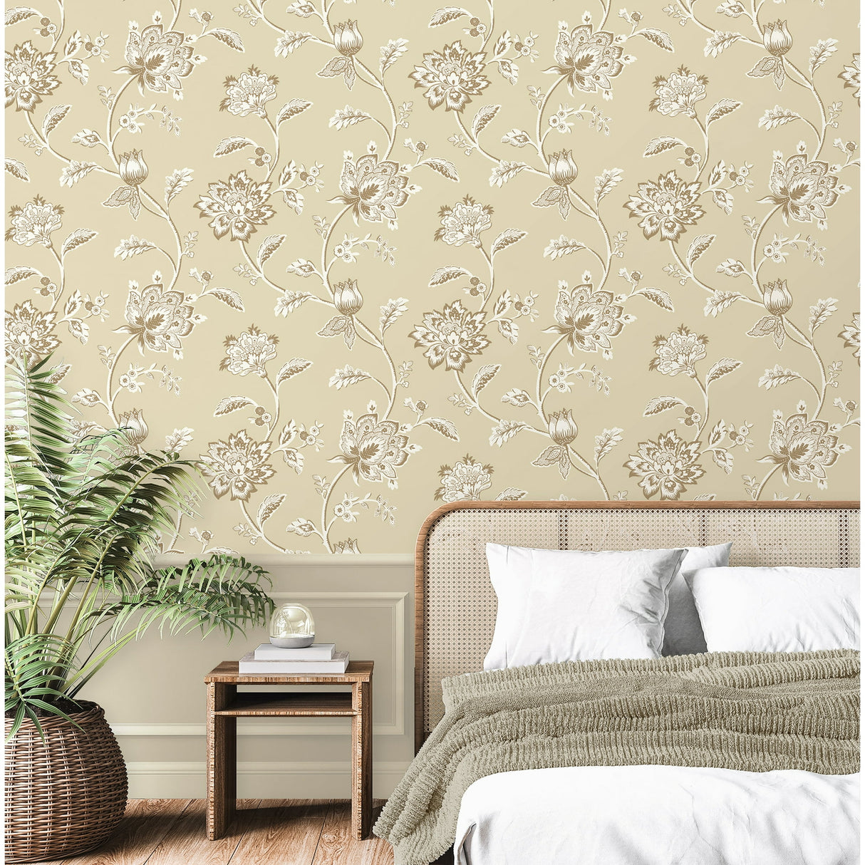 Juliette Light Yellow by Fine Decor Jacobean Wallpaper – Brewster Home Fashions FD43452