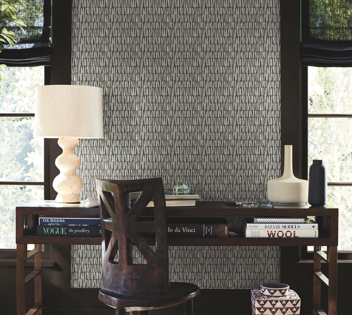 Thatched Black by Antonina Vella Sisal Grasscloth Wallpaper – York Designer Series AB3042
