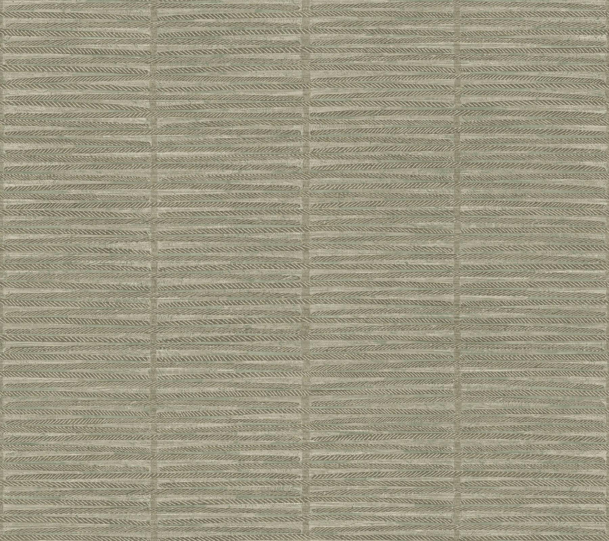 Antonina Vella Iringa wallpaper in sage green with a woven-thatch inspired linear texture.