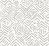 Sirih Black geometric wallpaper by Antonina Vella, 27 in x 27 ft roll – AB3081