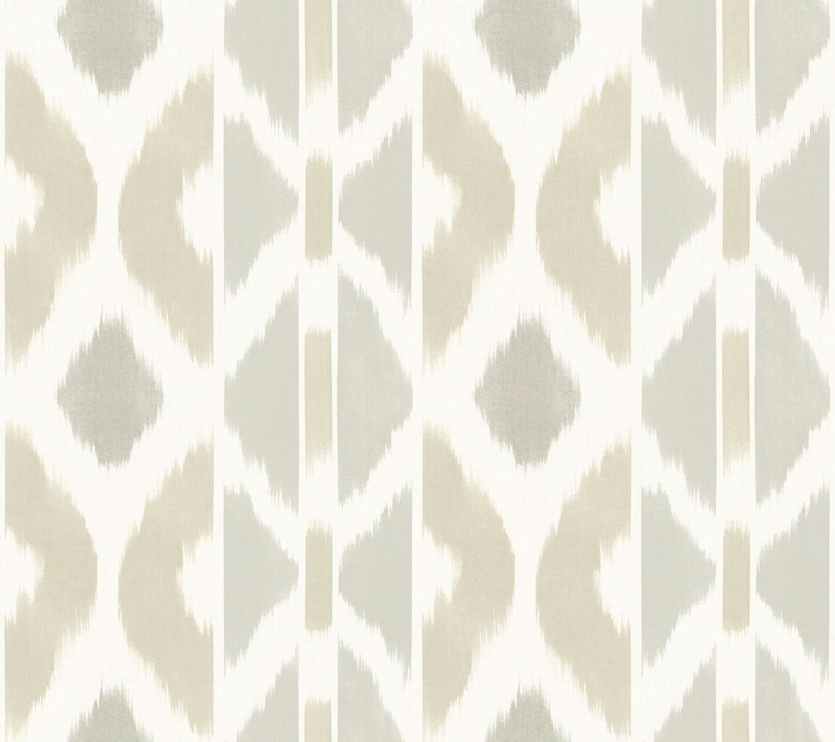 Antonina Vella Patan Beige Ikat Geometric Non Woven Wallpaper AB3093