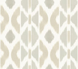 Antonina Vella Patan Beige Ikat Geometric Non Woven Wallpaper AB3093