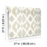 Patan Beige by Antonina Vella Ikat Geometric Non Woven Wallpaper – York Designer Series AB3093