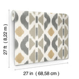 Patan Taupe by Antonina Vella Geometric Ikat Wallpaper – Antonina Vella AB3095