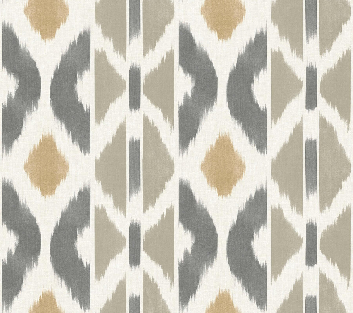 Patan Taupe geometric ikat stripe wallpaper by Antonina Vella, 27 in x 27 ft roll